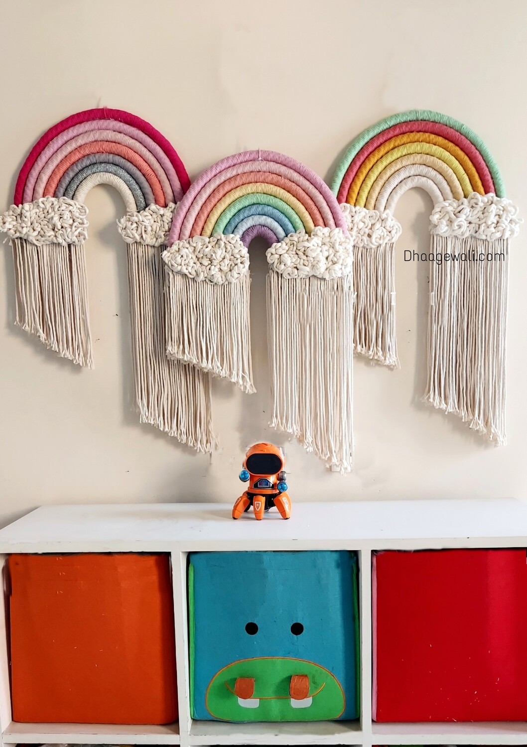 Handmade Tail Rainbow Macrame Wall Decor for a boho touch