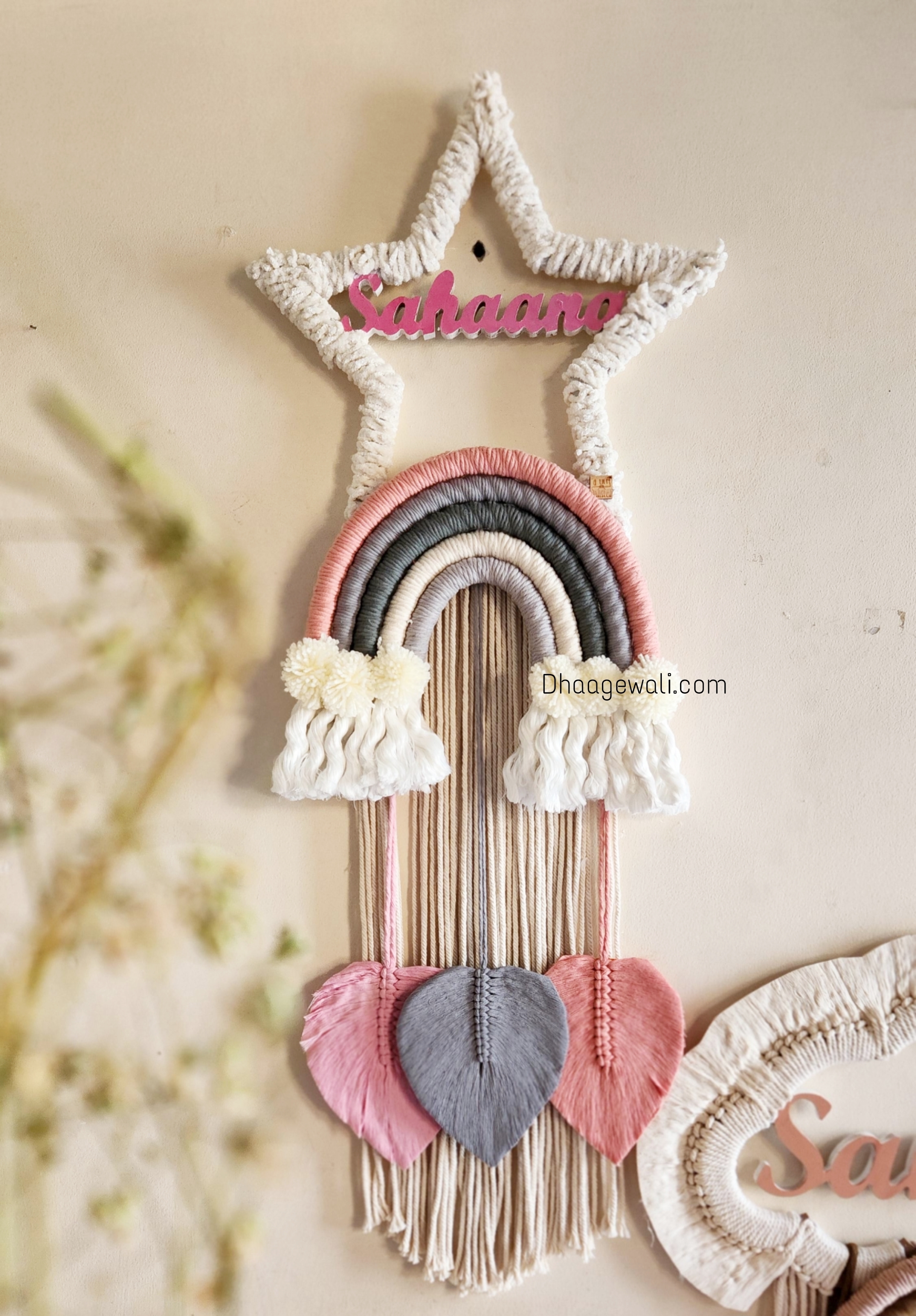Macrame Star Nameplate