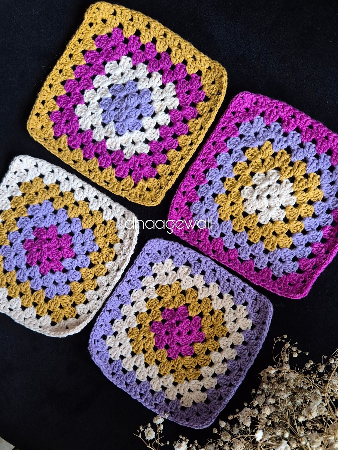 Handmade Square Crochet Patches – Perfect for DIY Crafts
