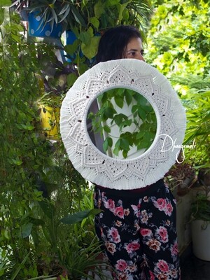 Premium Handmade Macrame Hanging Wall Mirror for Home Decor