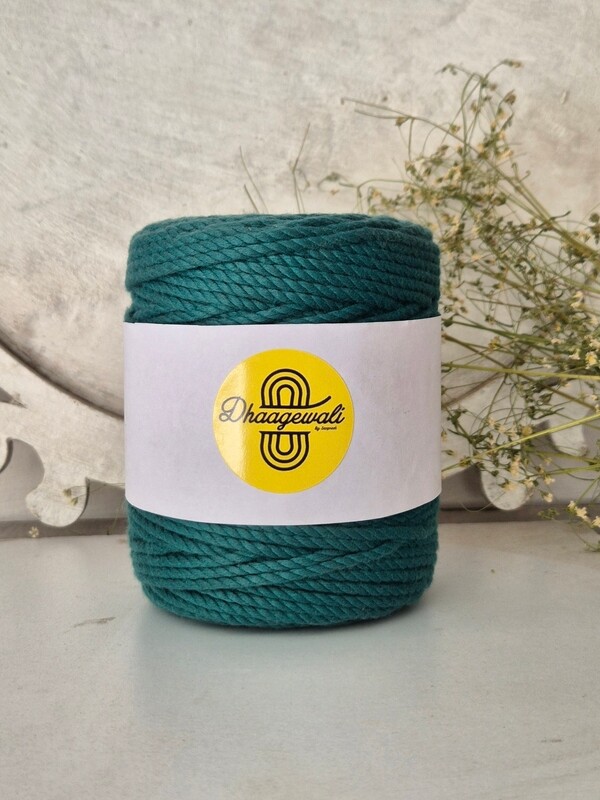 2mm Bottle Green Twisted Macrame Cord – Strong & Durable for Crafting