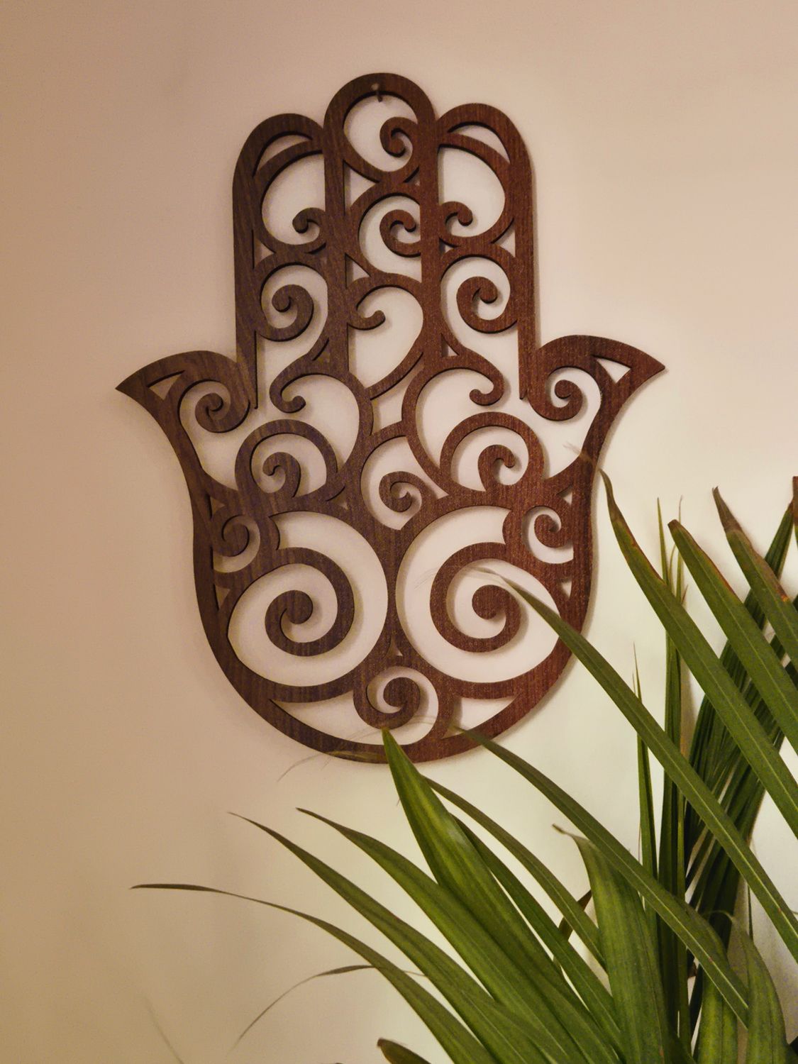 Hamsa wood cutout for macrame and DIY crafts