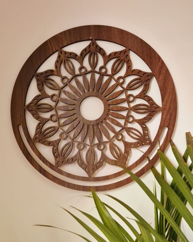 Mandala wood cutout for macrame and DIY crafts