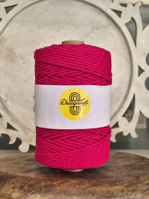 Brighten your macrame projects with 3mm Fluorescent Pink Single Ply Cord – soft, durable &amp; easy to knot!