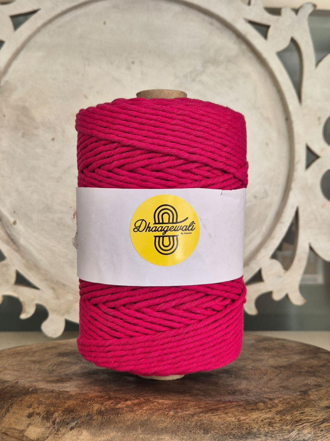 Brighten your macrame projects with 3mm Fluorescent Pink Single Ply Cord – soft, durable &amp; easy to knot!