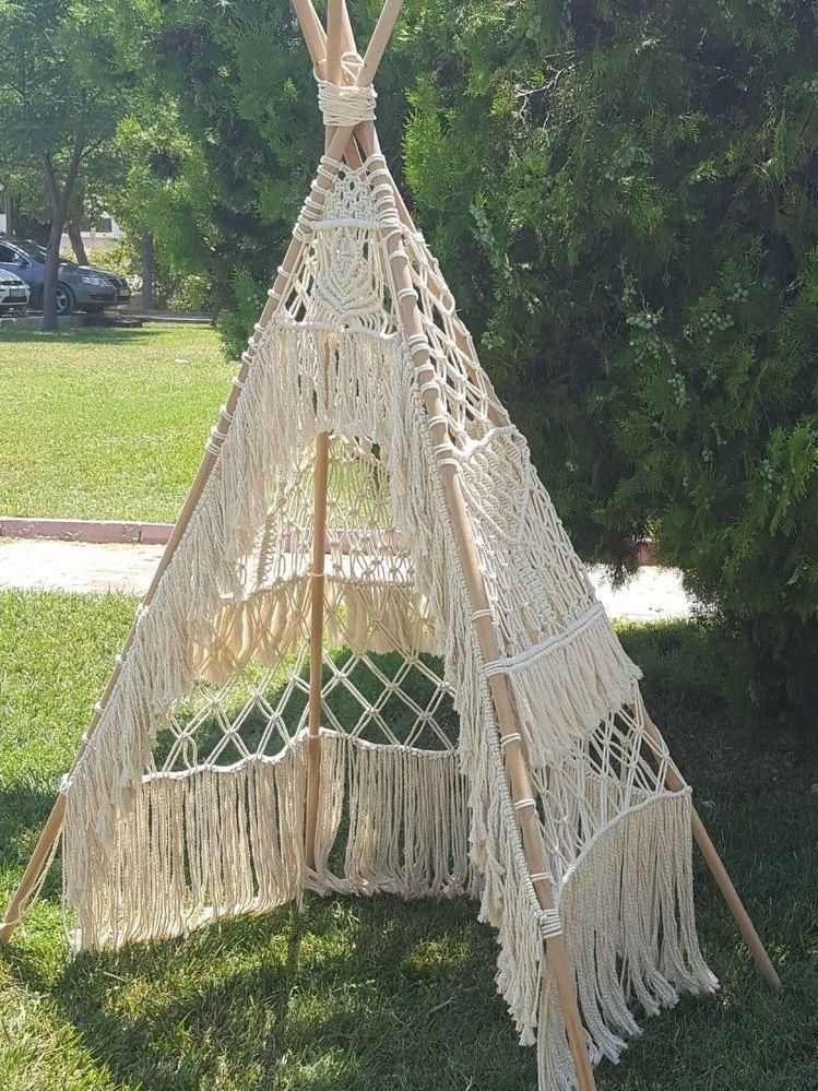 Handmade Macrame Teepee Boho Tent – Cozy and Stylish Indoor Retreat for All Ages