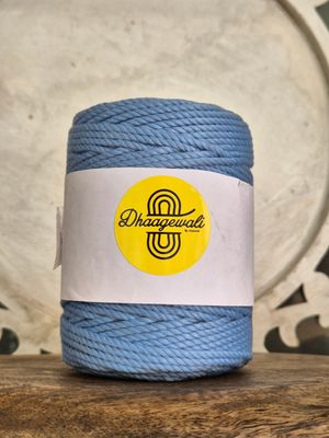 Soft 2mm Baby Blue Twisted Macrame Cord for Crafting