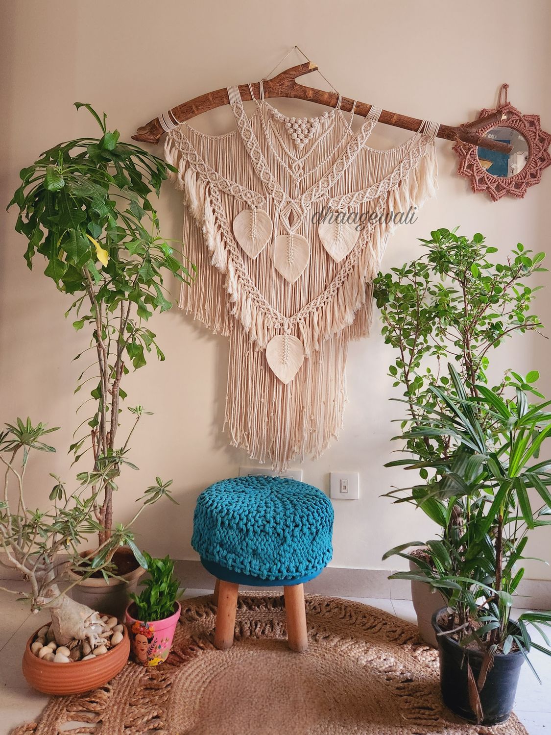 Luxury Handmade Macrame Garland Wall Hanging for Home &amp; Garden