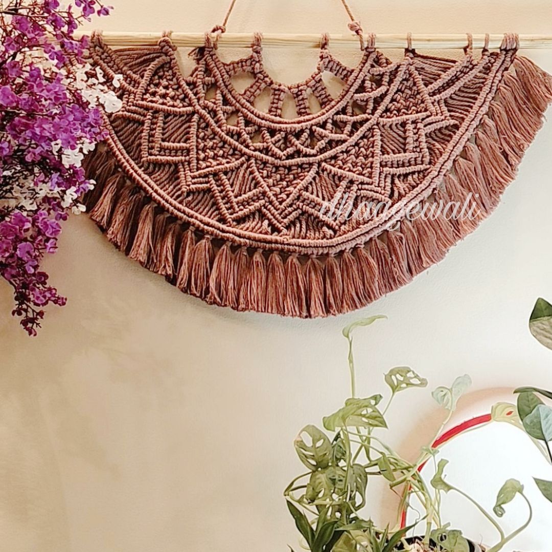 Handmade Semi Circle Macrame Wall Hanging – Boho Home Decor