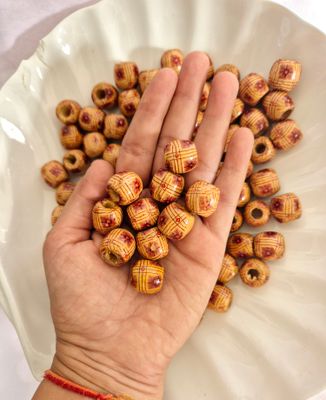 Pack of 10 Wooden Beads – Versatile for Crafting &amp; Decor