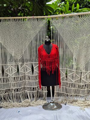 Custom Giant Macrame Window Display – Handmade Boho Room Divider