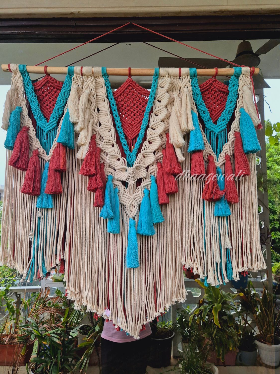 Handmade Boho Peacock Wall Hanging for Elegant Decor