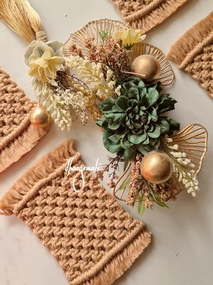 Stylish Boho Rectangle Macrame Coaster for Home Decor