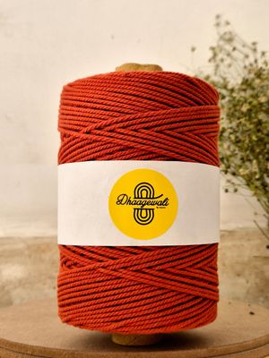 Premium 2mm Burnt Orange Twisted Macrame Cord for DIY Crafts