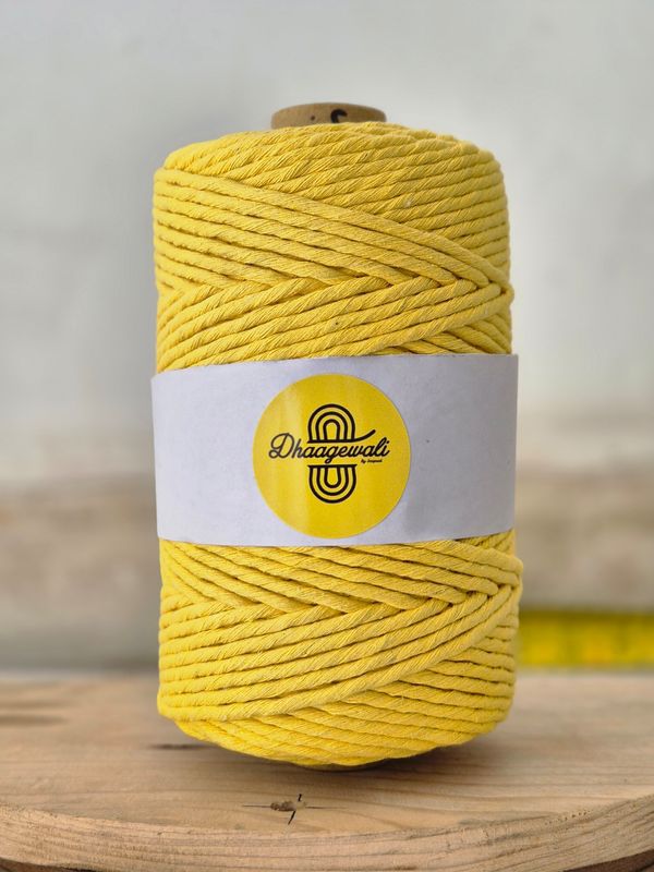 Soft & Durable 3mm Yellow Macrame Cord for Crafting