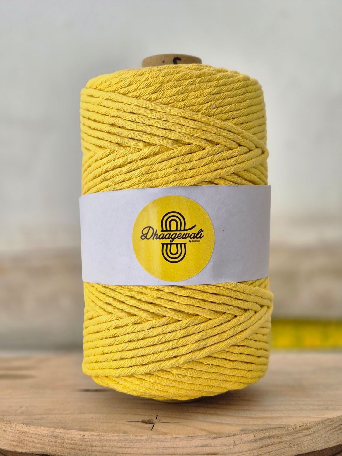 Soft &amp; Durable 3mm Yellow Macrame Cord for Crafting