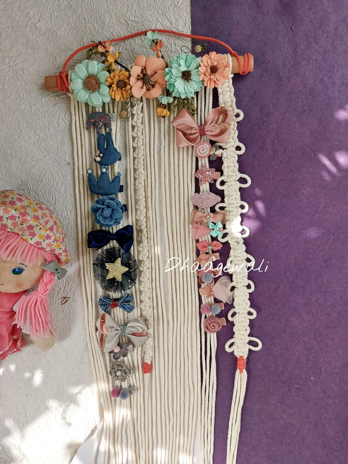 Macrame Accessory holder/ Clip Holder