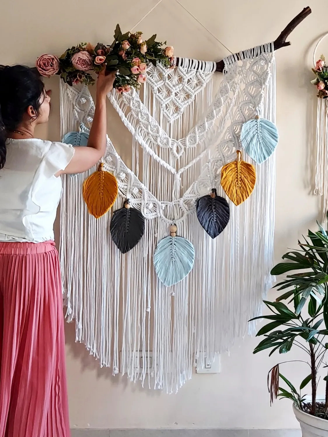 Handmade Boho Burnt Wall Hanging