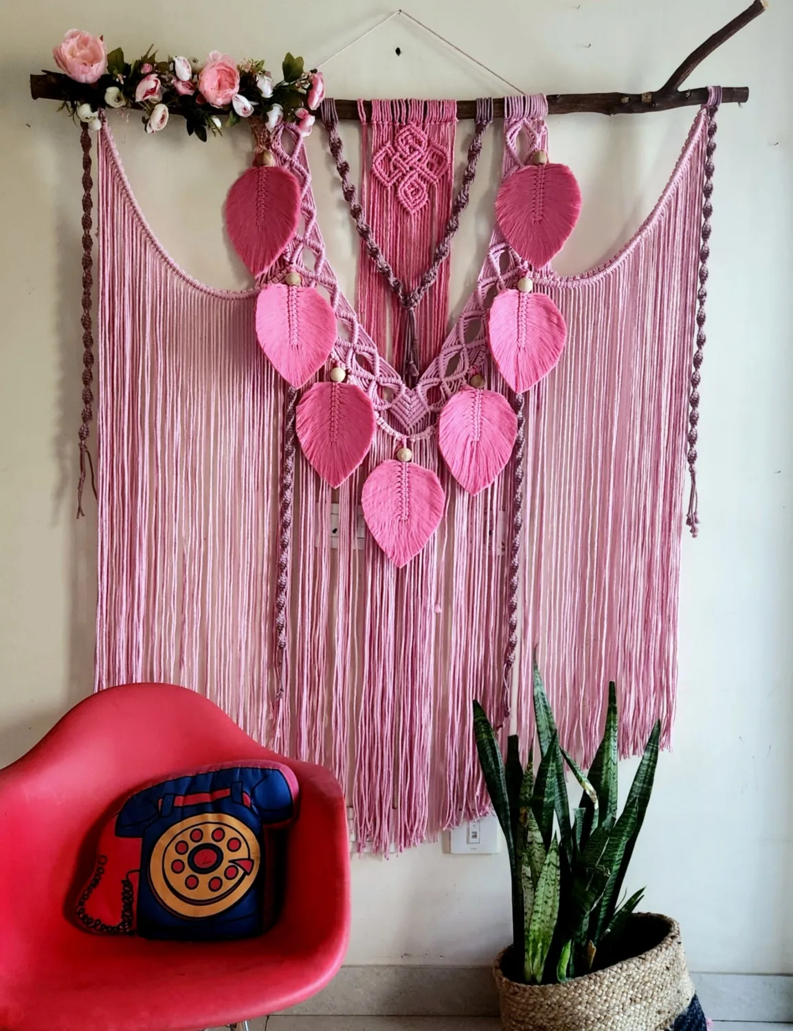 Handmade Flamingo Wallhanging for Cozy Home Decor