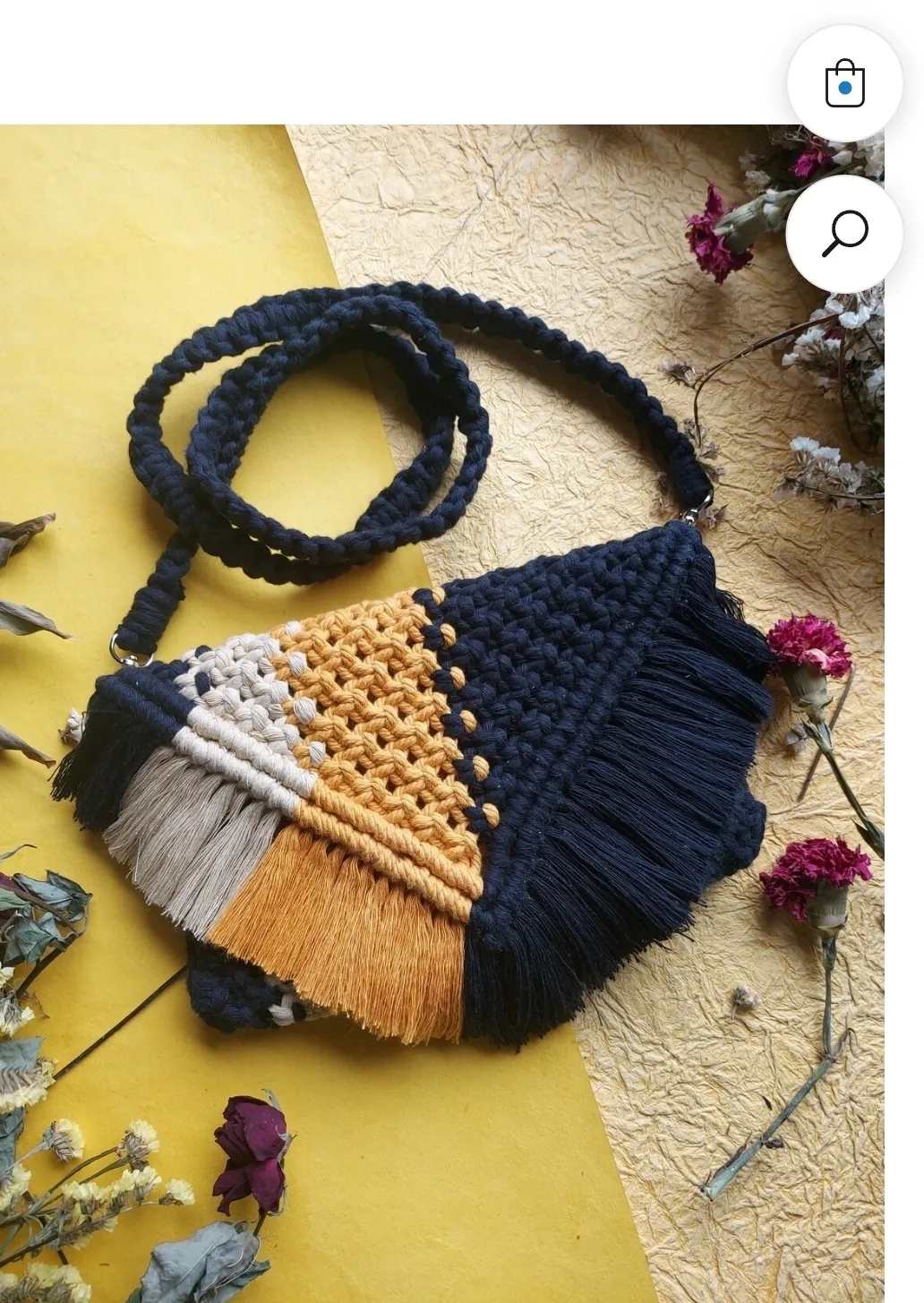 Handmade Macrame Cotton Sling Bag