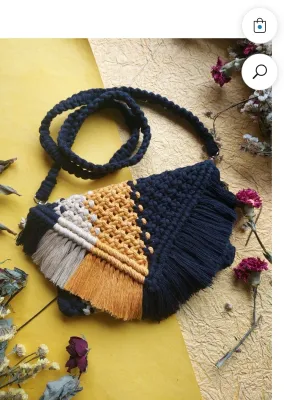 Handmade Macrame Cotton Sling Bag