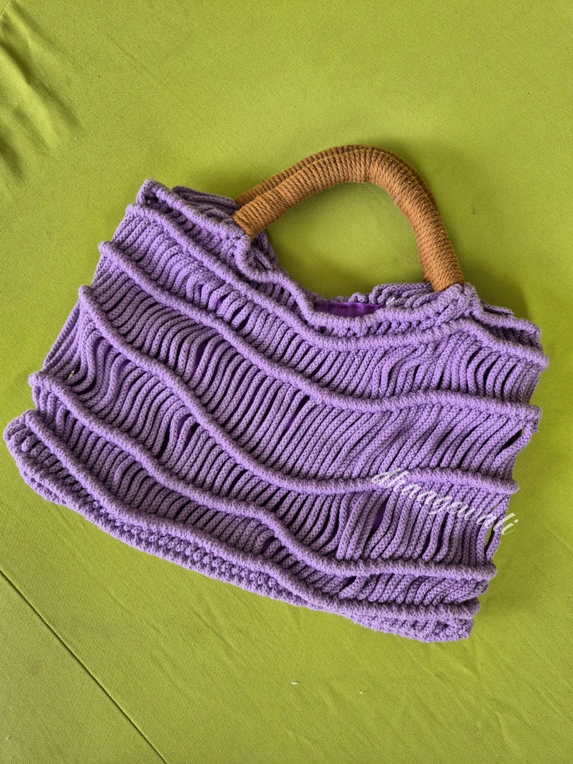 Handmade Macrame Wave Tote Bag