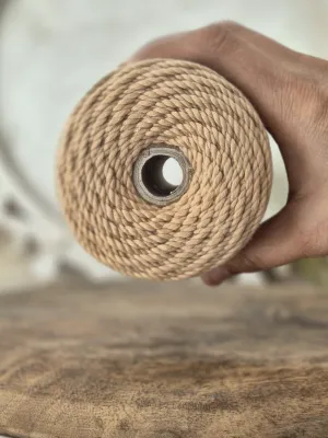 2mm Light Brown Twisted Macrame Cord