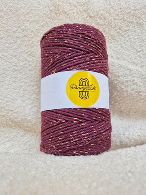 2mm Wine Zari Twisted Macrame Cord