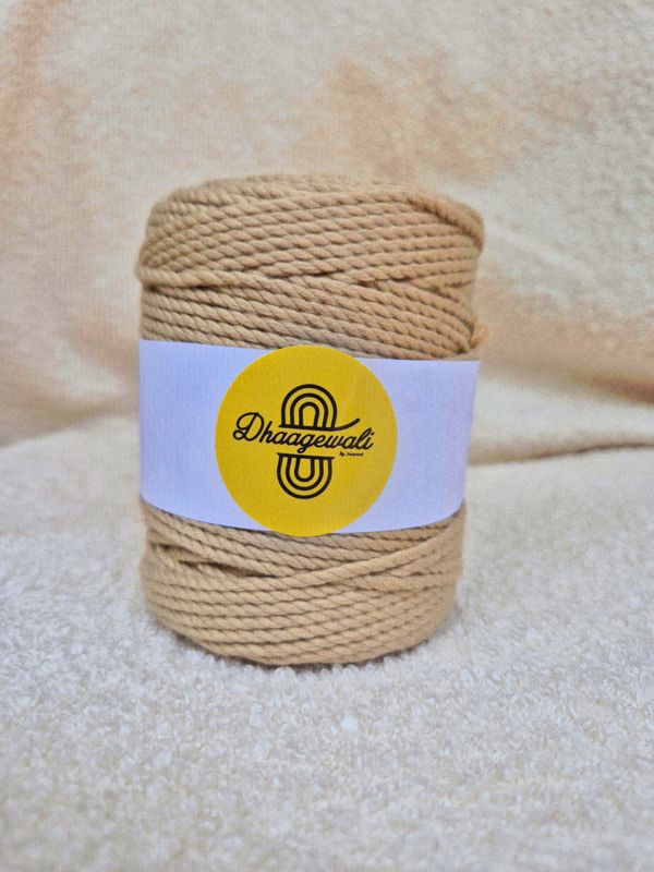 2mm Light Brown Twisted Macrame Cord