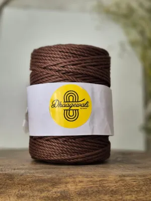 2mm Dark Brown Twisted Macrame Cord