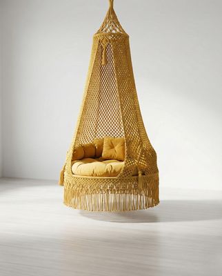 Bohemian Mustard Yellow Macrame Swing