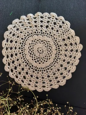 Elegant Macrame Flower Crochet Doily