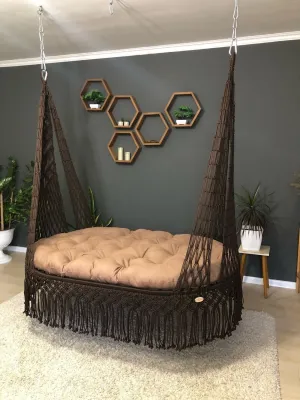 Handmade Macrame Boho Swing Bed