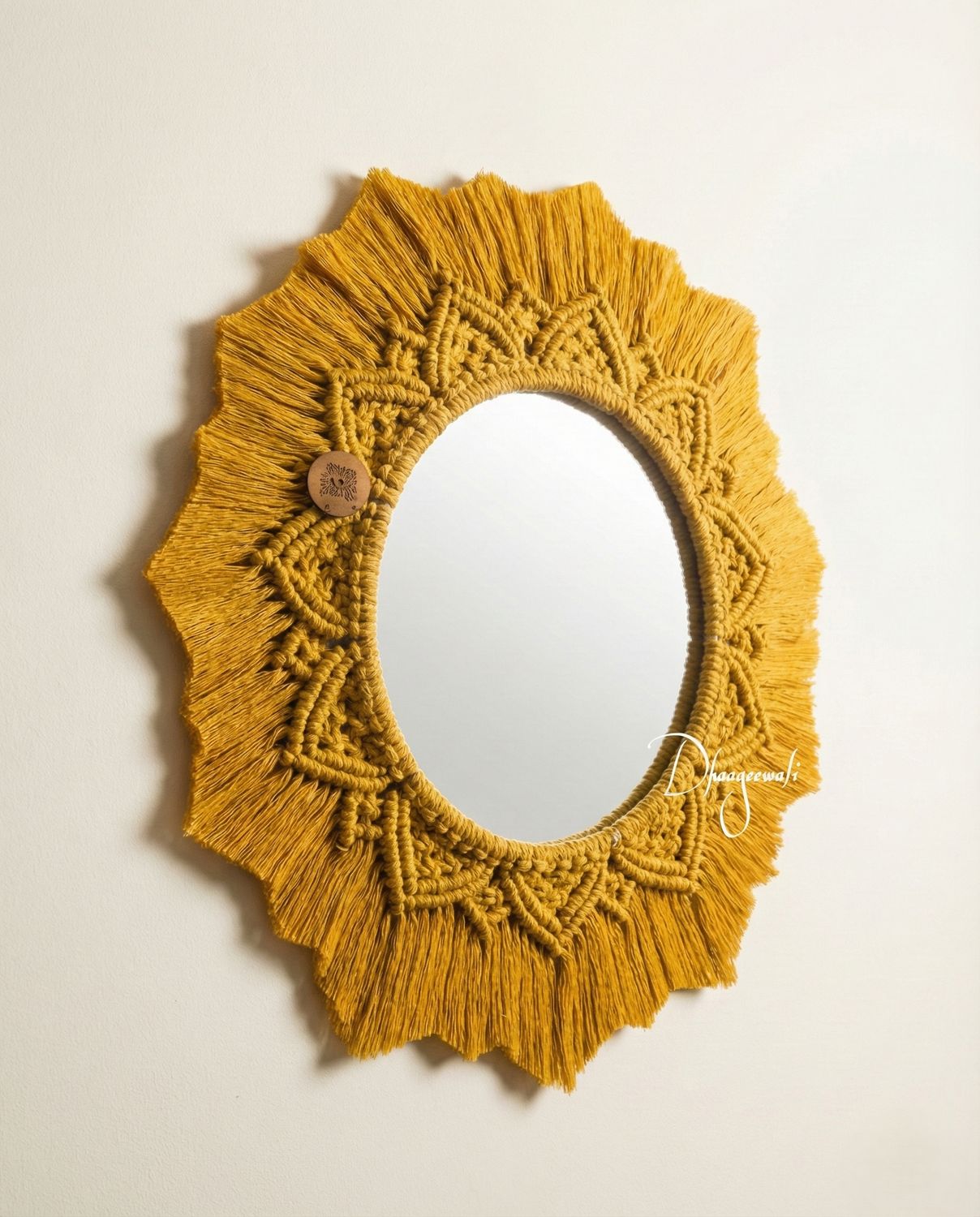 Handmade Macrame Queen Mirror