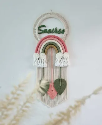 Personalized Circle Macrame Nameplate