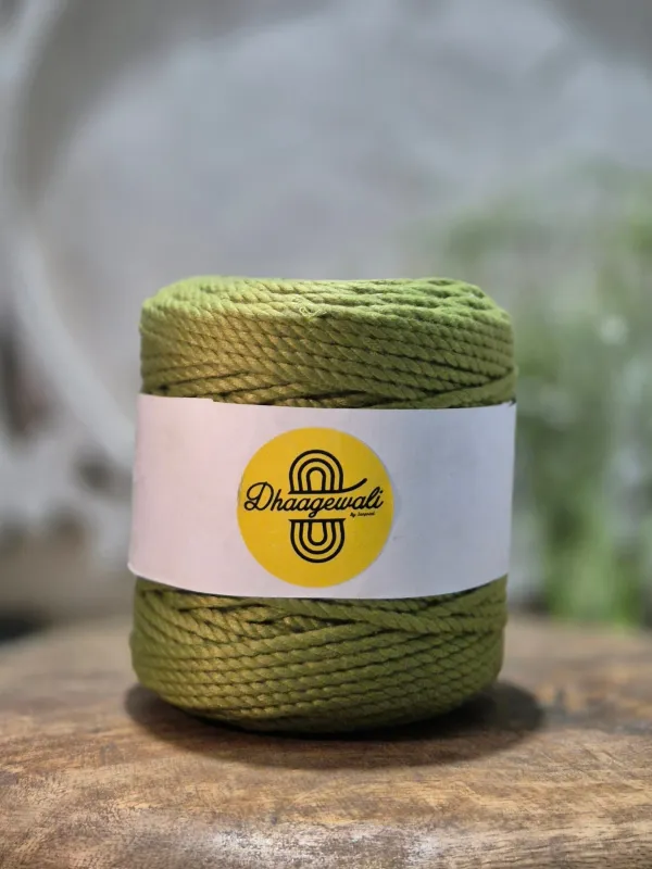 3mm Kiwi Green Twisted