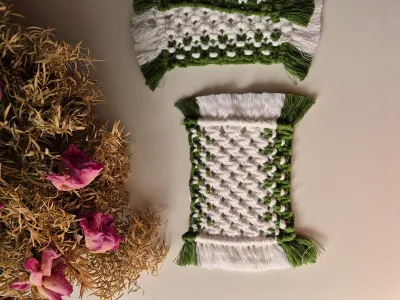 Double Colour Macrame Coaster