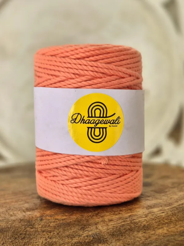 2mm Peach Twisted Macrame Cord