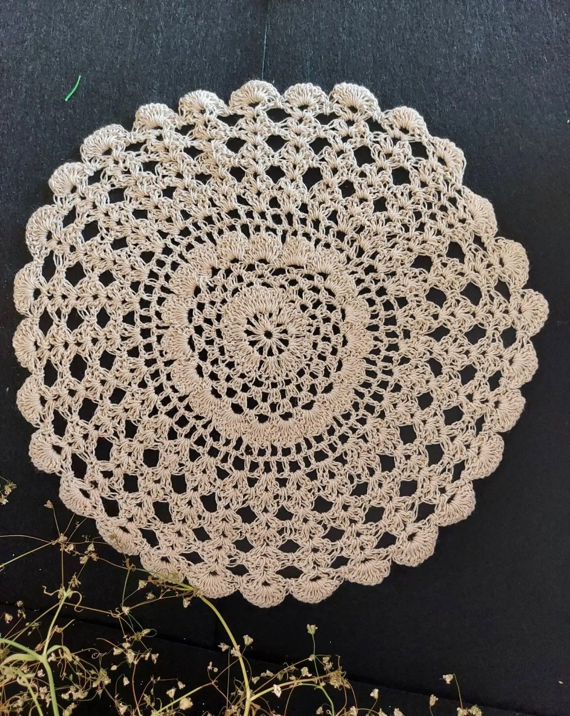 Elegant Macrame Flower Crochet Doily