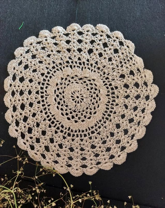 Elegant Macrame Flower Crochet Doily