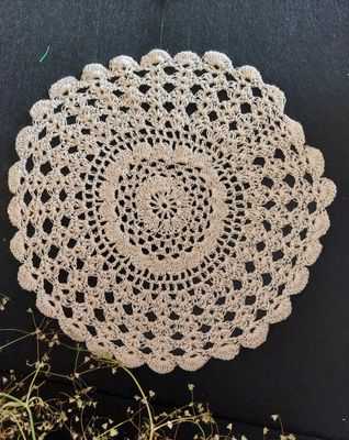 Elegant Macrame Flower Crochet Doily