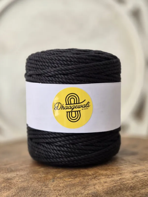 3mm Black Twisted