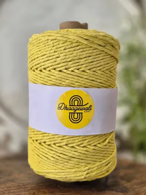 3mm Lemon Yellow Single Ply Macrame Cord