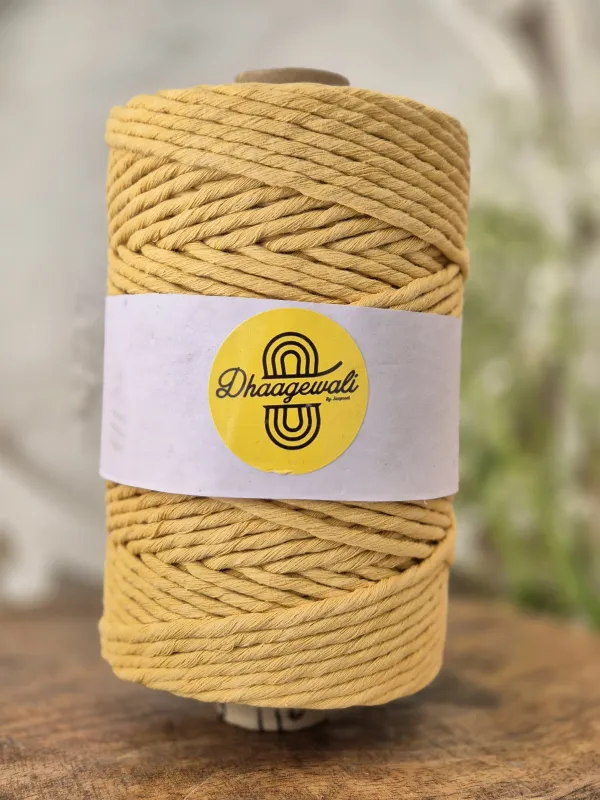 3mm Pastel Yellow Twisted Macrame Cord