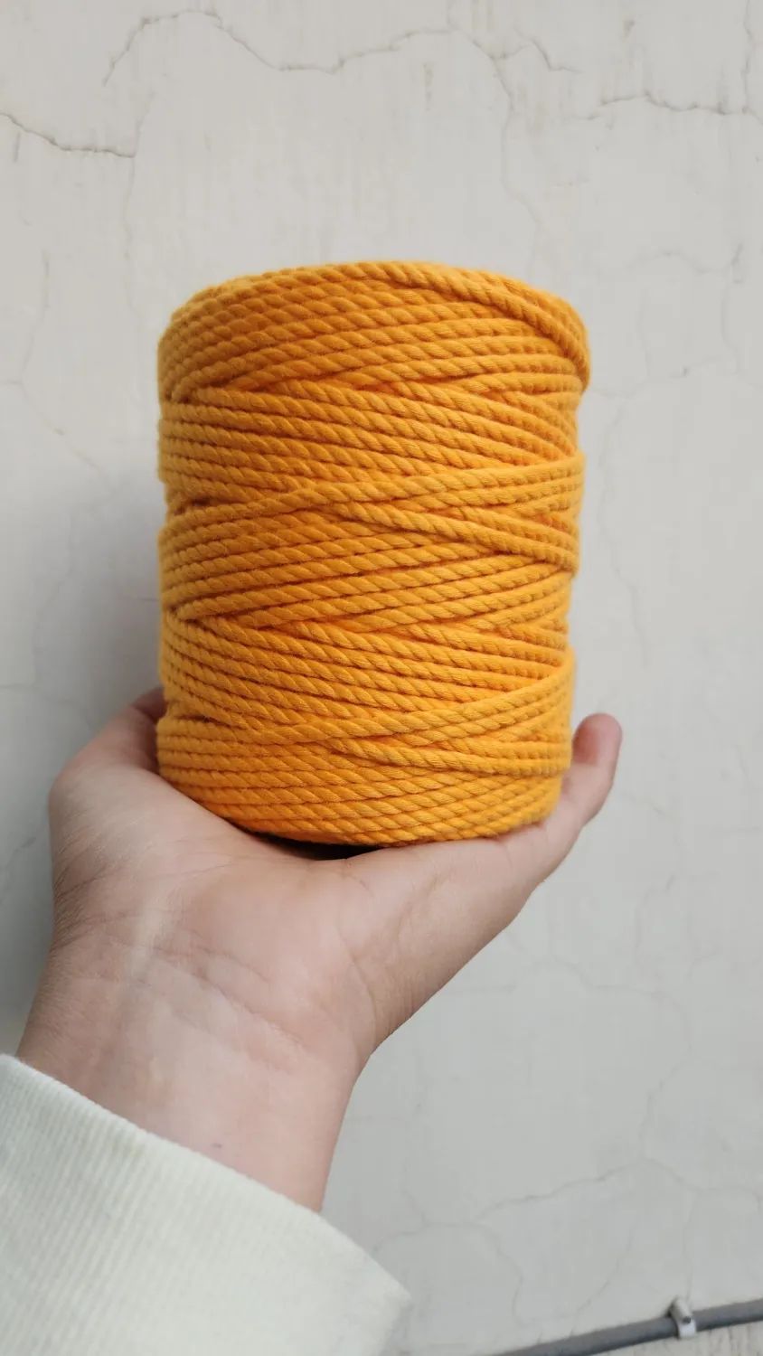 3mm Kesari Yellow Twisted Macrame Cord