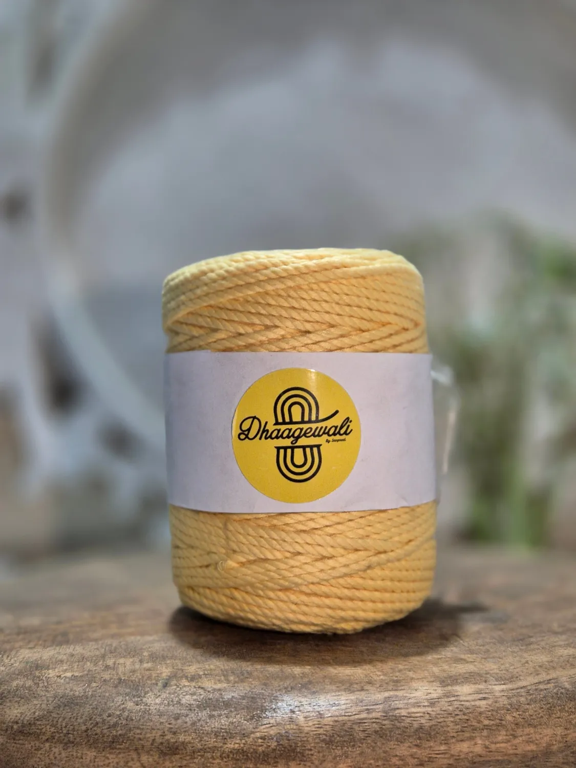 3mm Pale Yellow Twisted Macrame Cord