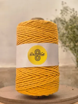 3mm Mustard Yellow Single Ply Macrame Cord