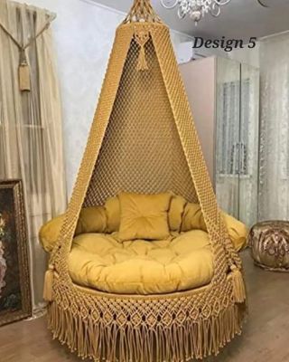 Bohemian Mustard Yellow Macrame Swing