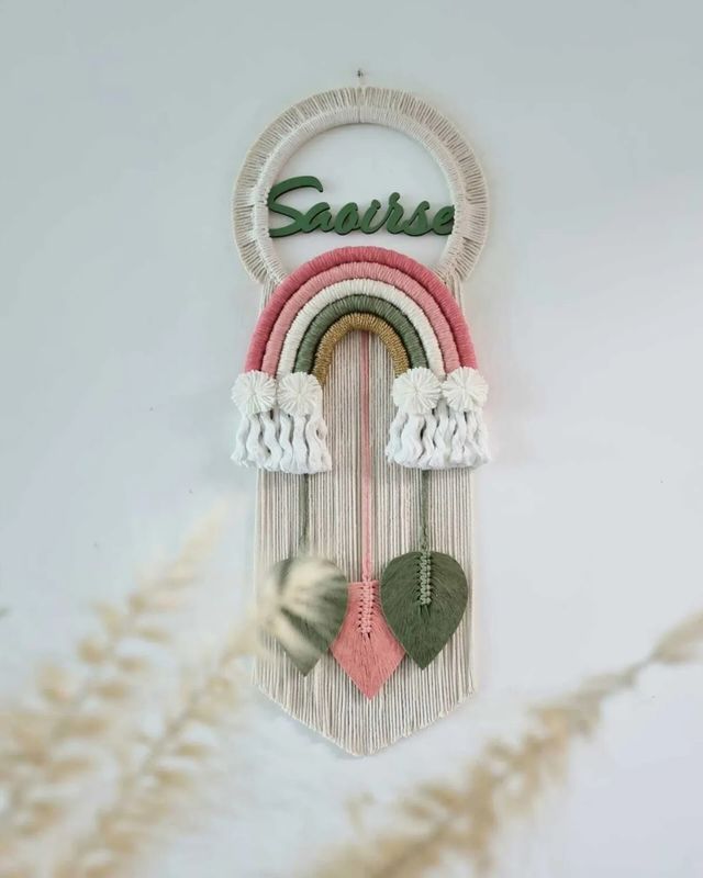 Personalized Circle Macrame Nameplate