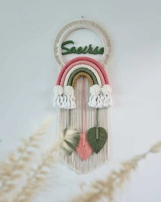 Personalized Circle Macrame Nameplate